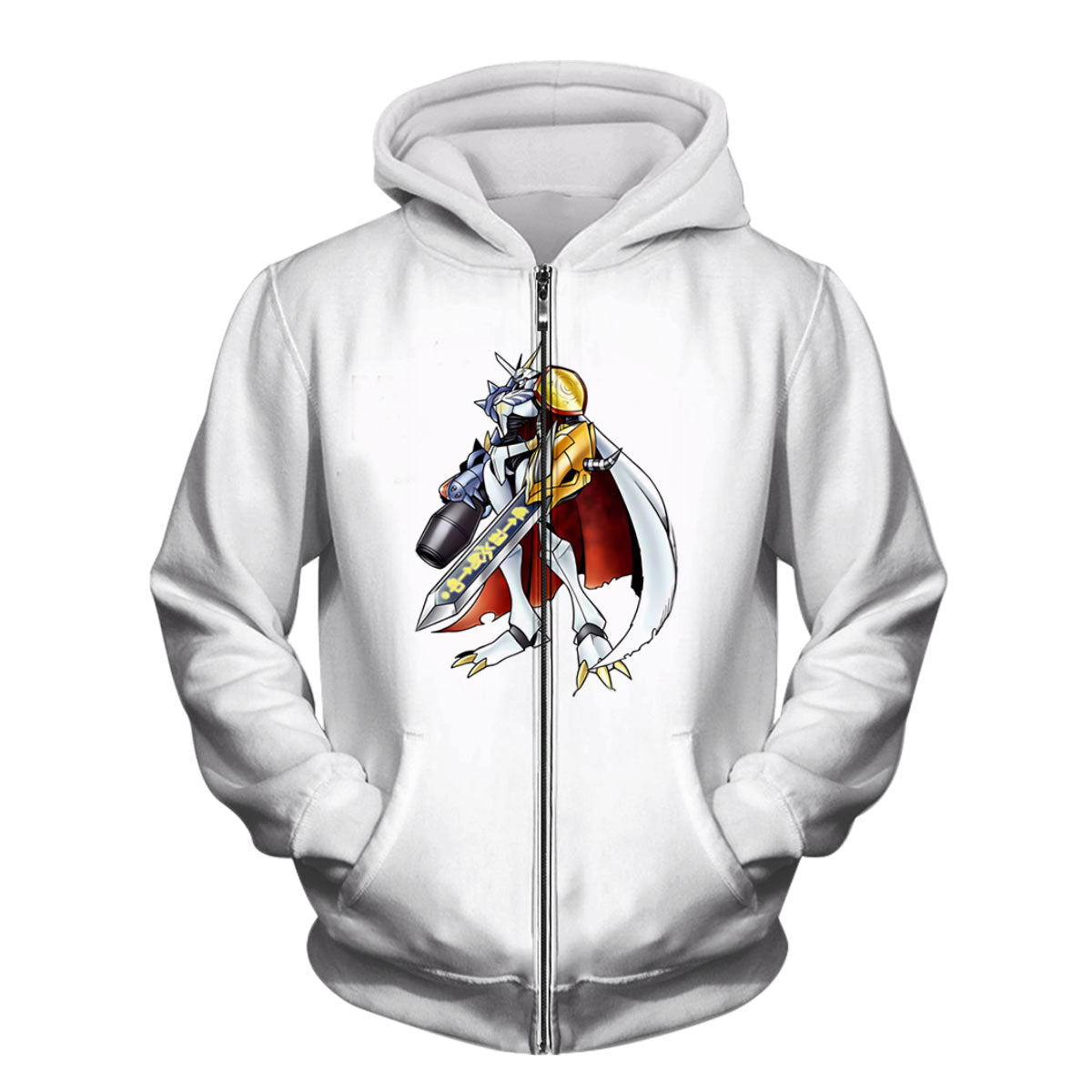 Digimon Adventure Omegamon Standing In White Anime Apparel