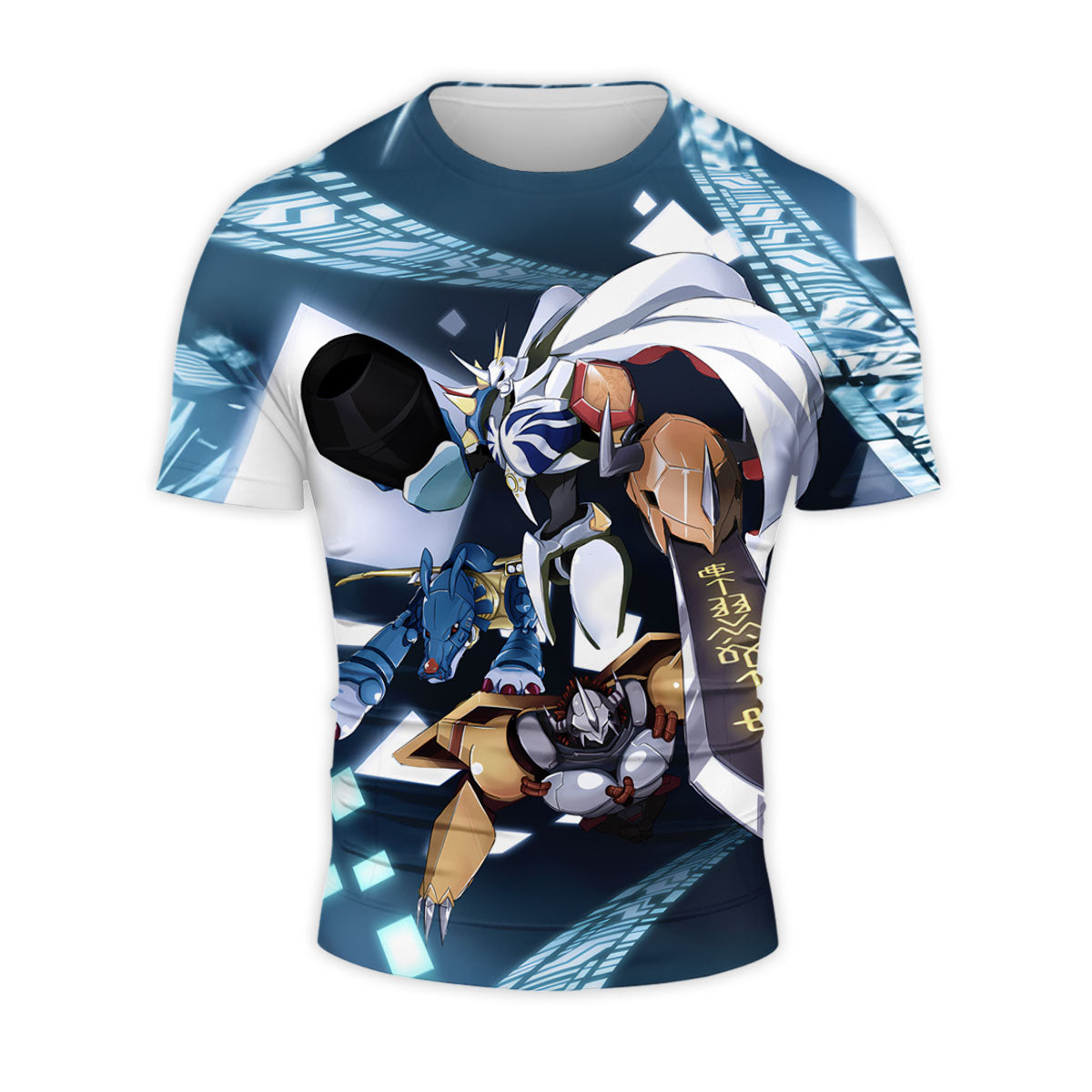 Digimon Adventure Omegamon Standing With Allies In Blue Anime Apparel