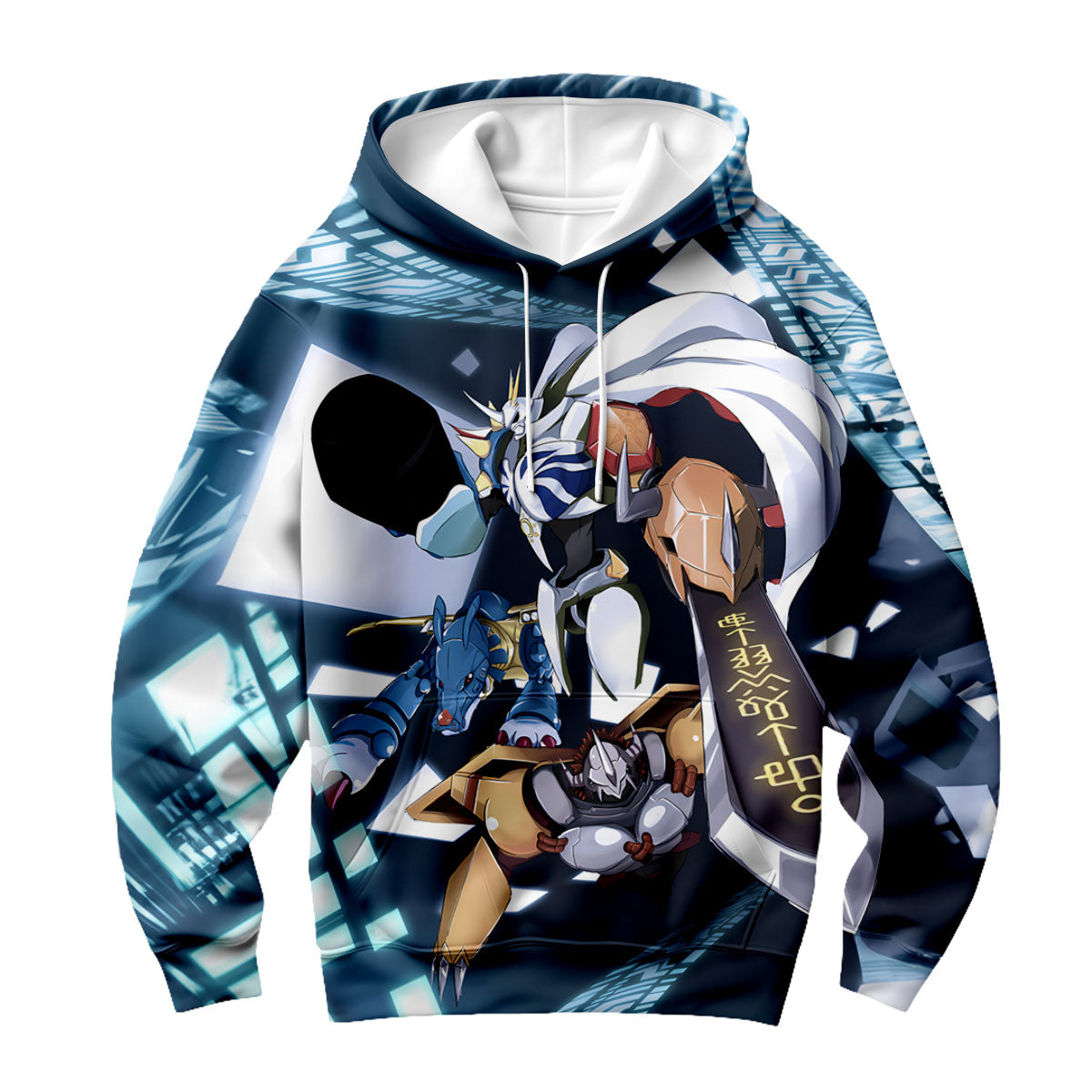 Digimon Adventure Omegamon Standing With Allies In Blue Anime Apparel