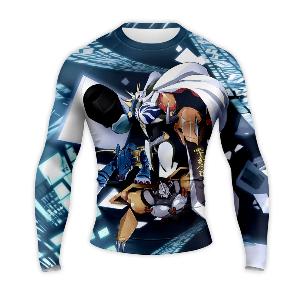 Digimon Adventure Omegamon Standing With Allies In Blue Anime Apparel