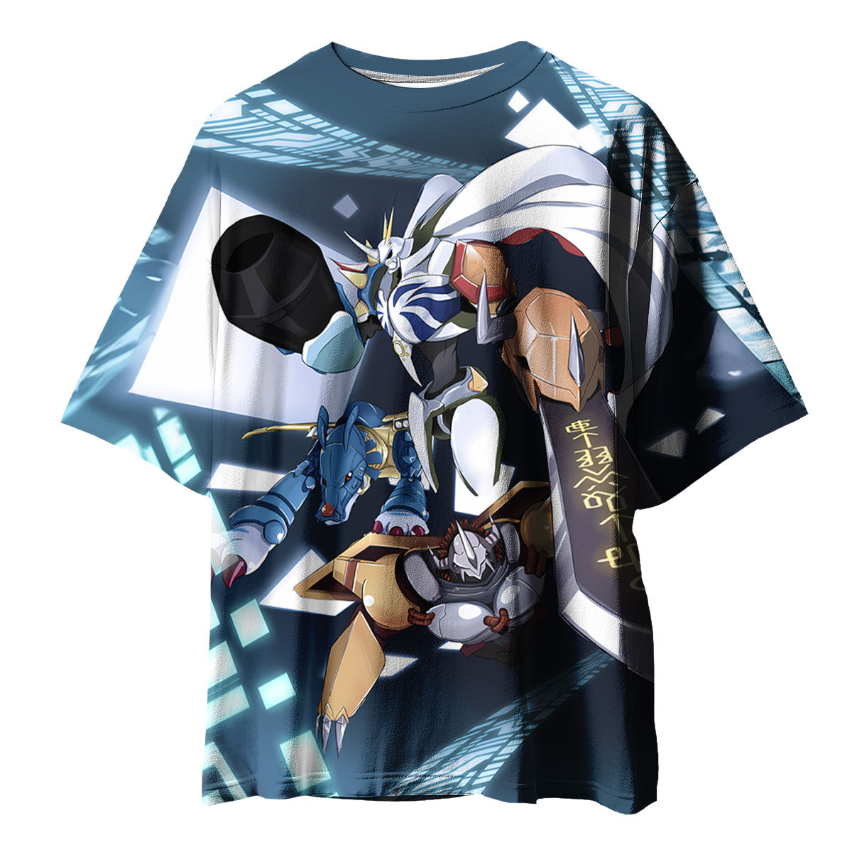 Digimon Adventure Omegamon Standing With Allies In Blue Anime Apparel