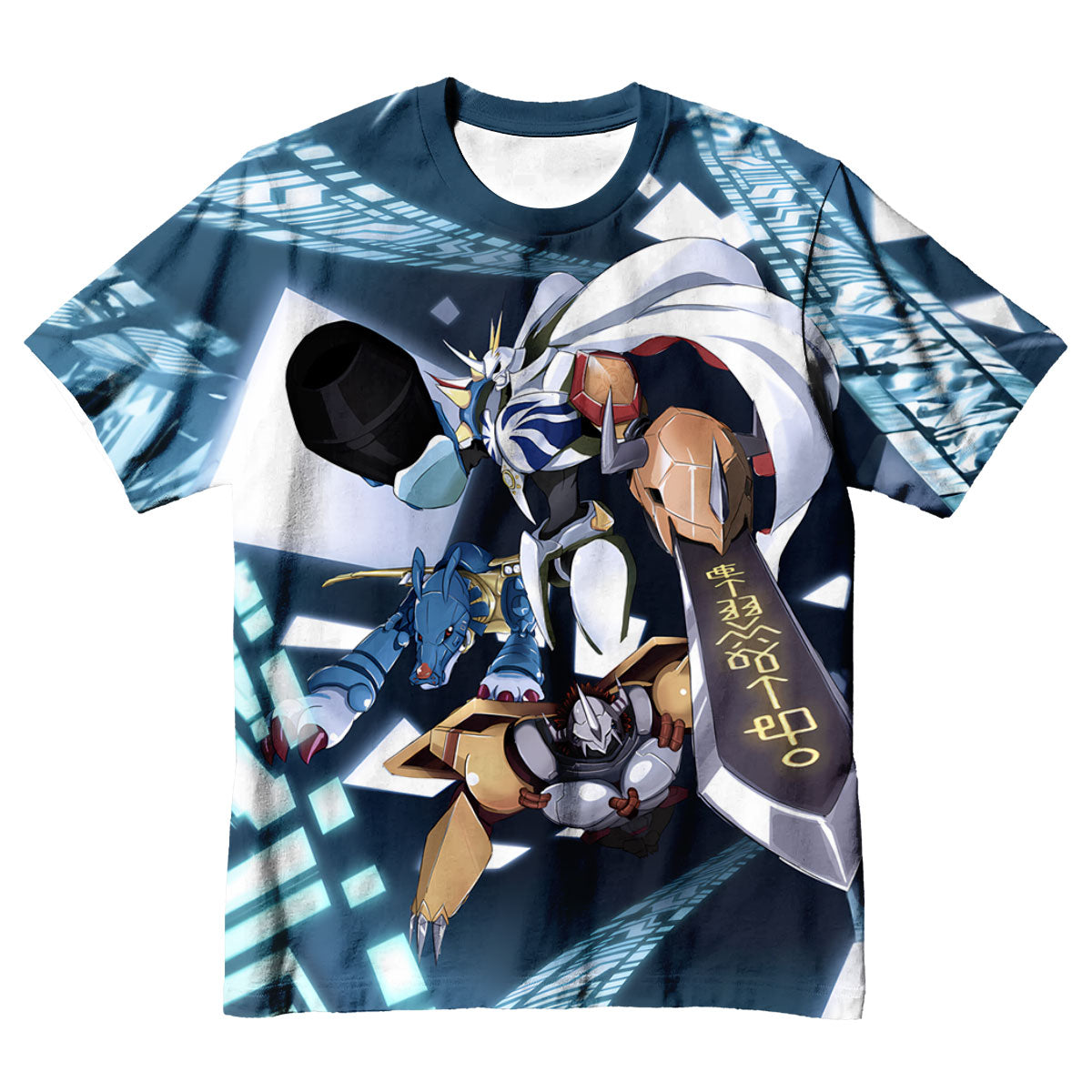 Digimon Adventure Omegamon Standing With Allies In Blue Anime Apparel