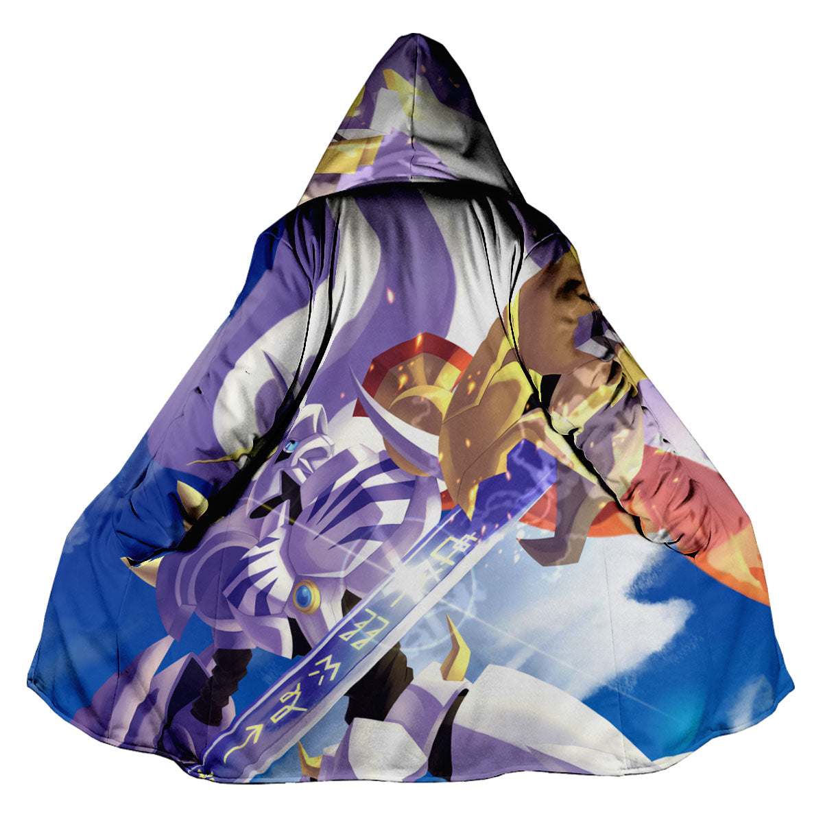 Digimon Adventure Omegamon Standing With Sword Blue Anime Apparel
