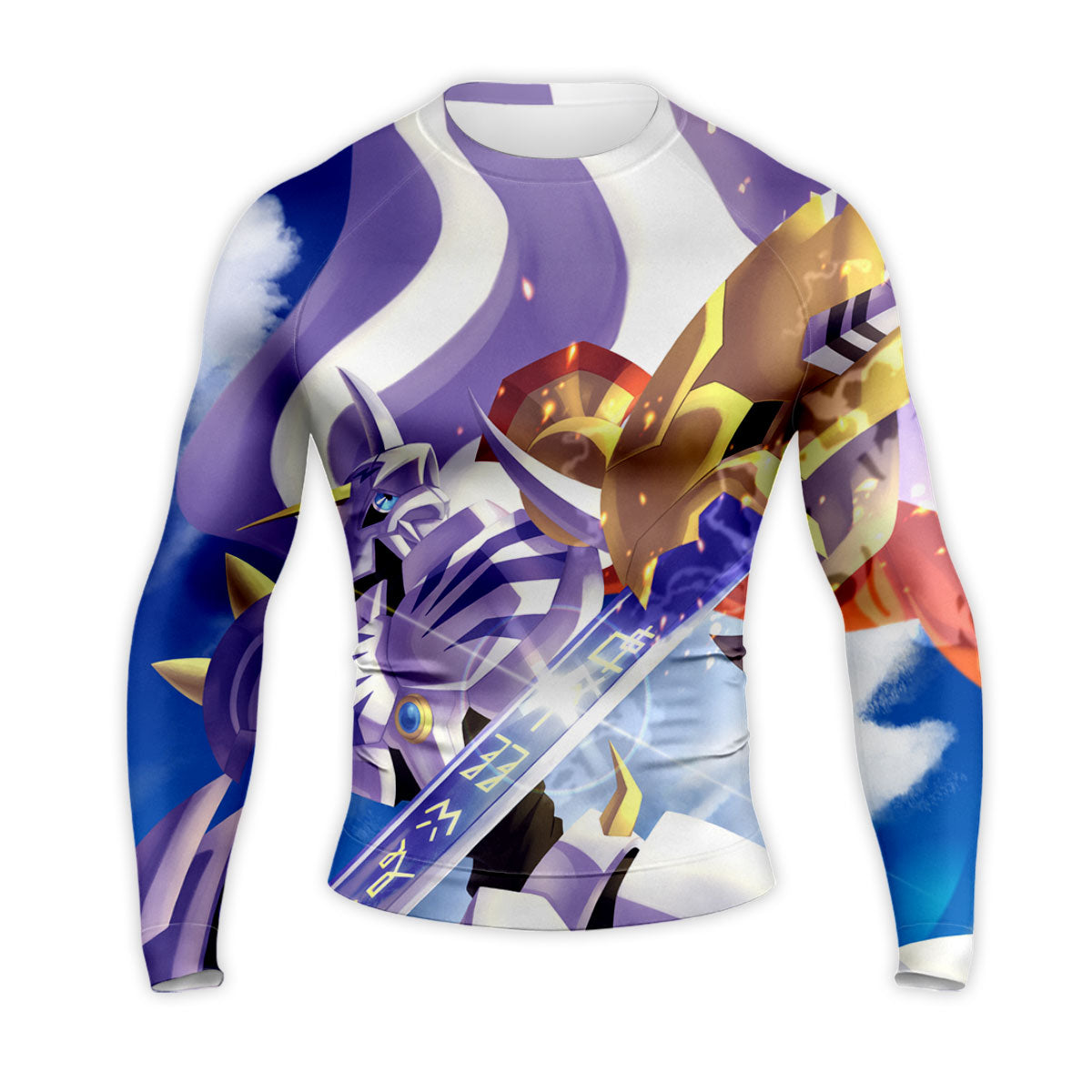 Digimon Adventure Omegamon Standing With Sword Blue Anime Apparel