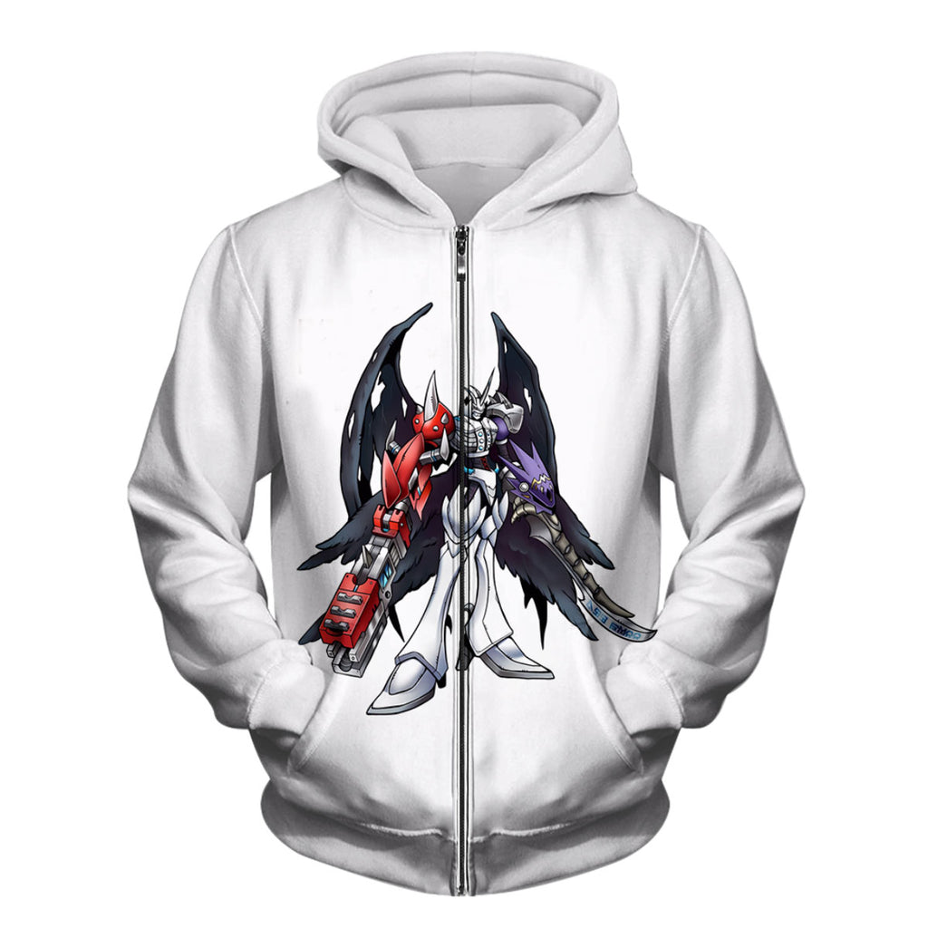Digimon Adventure Omegamon Standing With White And Black Anime Apparel