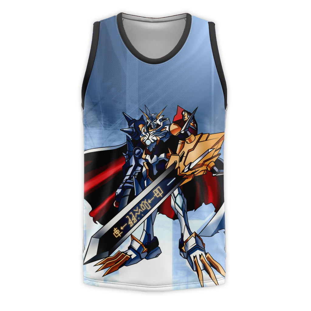 Digimon Adventure Omegamon Wielding Blue Sword Anime Apparel