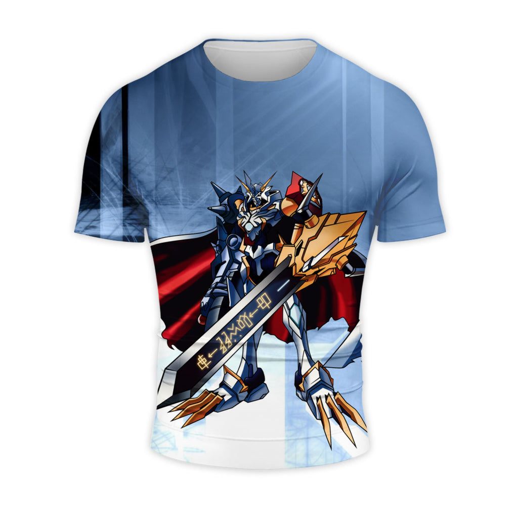 Digimon Adventure Omegamon Wielding Blue Sword Anime Apparel