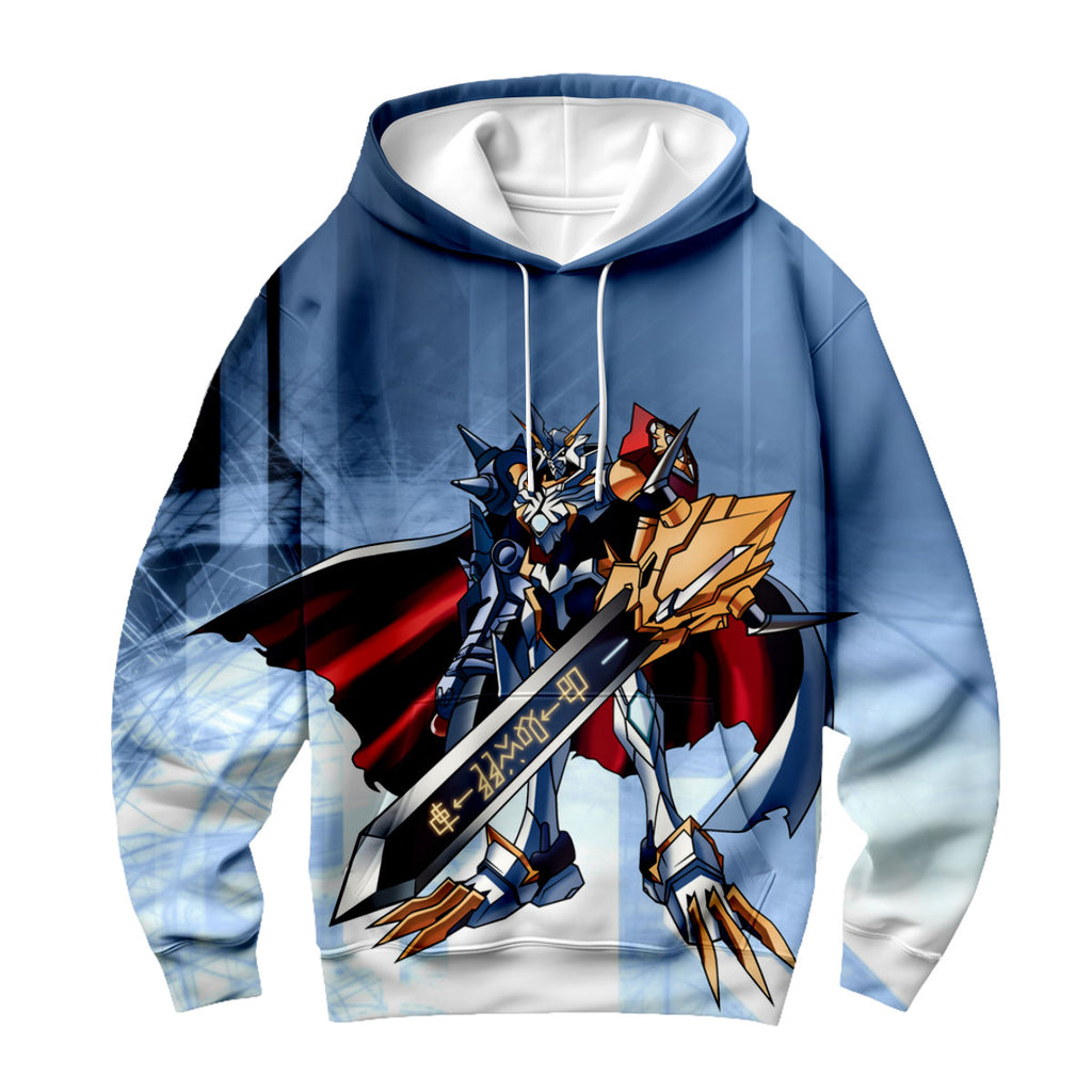 Digimon Adventure Omegamon Wielding Blue Sword Anime Apparel
