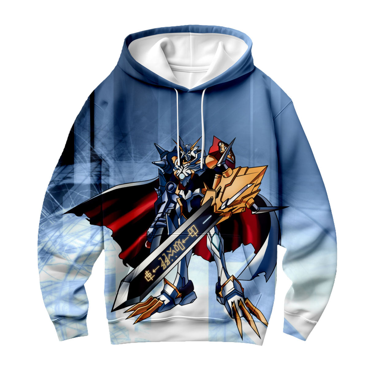Digimon Adventure Omegamon Wielding Blue Sword Anime Apparel