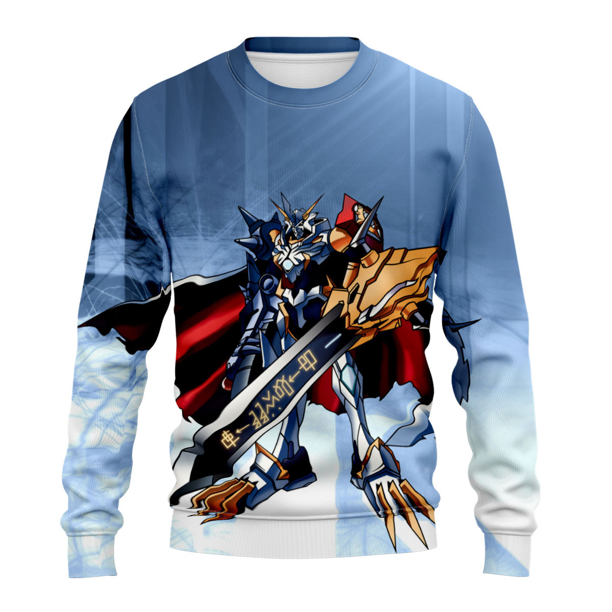 Digimon Adventure Omegamon Wielding Blue Sword Anime Apparel