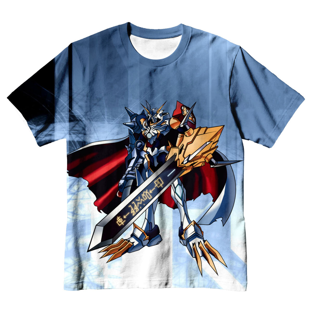 Digimon Adventure Omegamon Wielding Blue Sword Anime Apparel