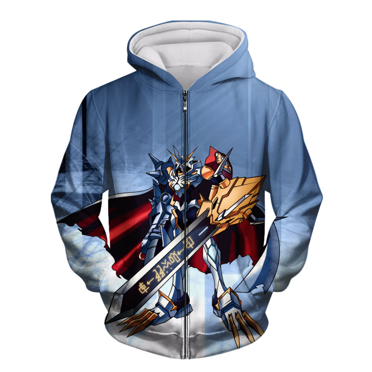 Digimon Adventure Omegamon Wielding Blue Sword Anime Apparel