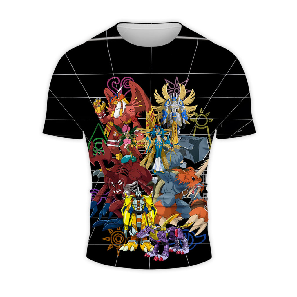 Digimon Adventure Original Team Standing In Black Anime Apparel