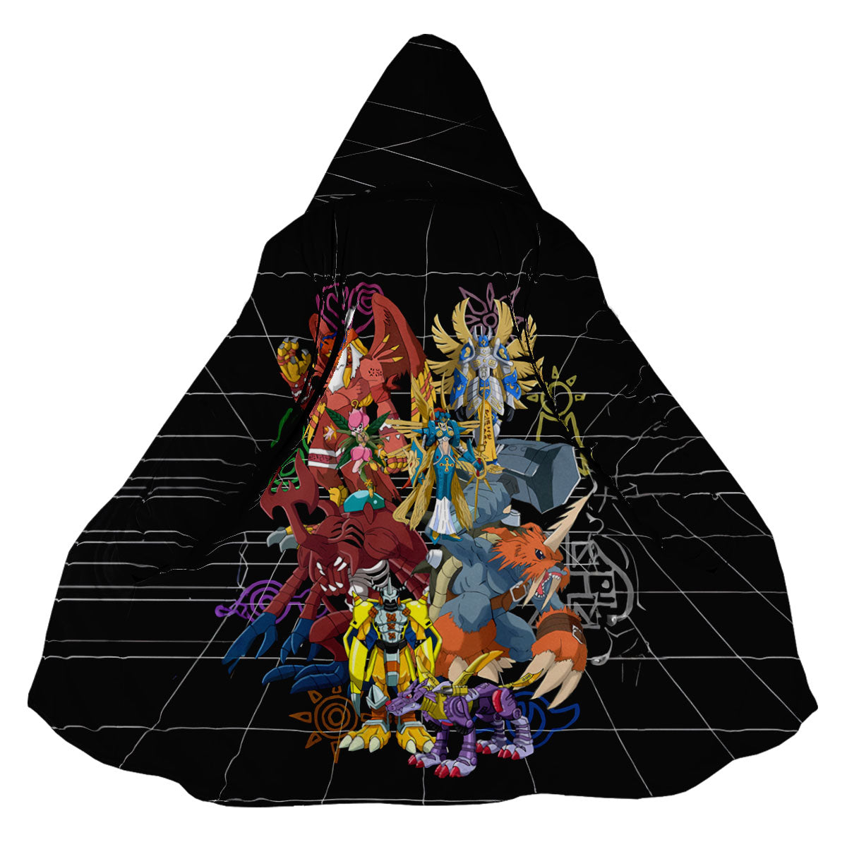 Digimon Adventure Original Team Standing In Black Anime Apparel