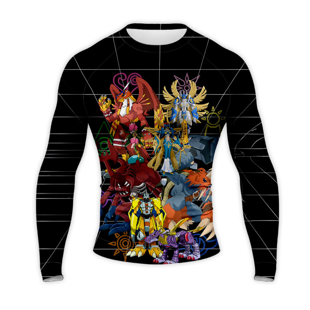 Digimon Adventure Original Team Standing In Black Anime Apparel