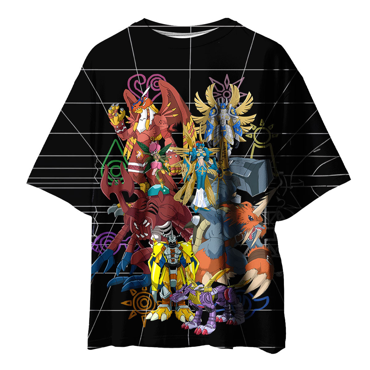 Digimon Adventure Original Team Standing In Black Anime Apparel