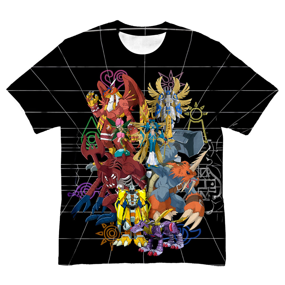 Digimon Adventure Original Team Standing In Black Anime Apparel