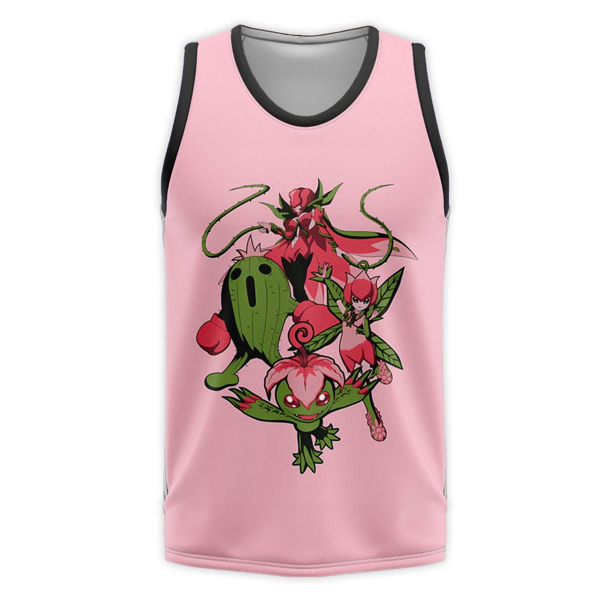 Digimon Adventure Palmon Evolution Squad Pink Background Anime Apparel