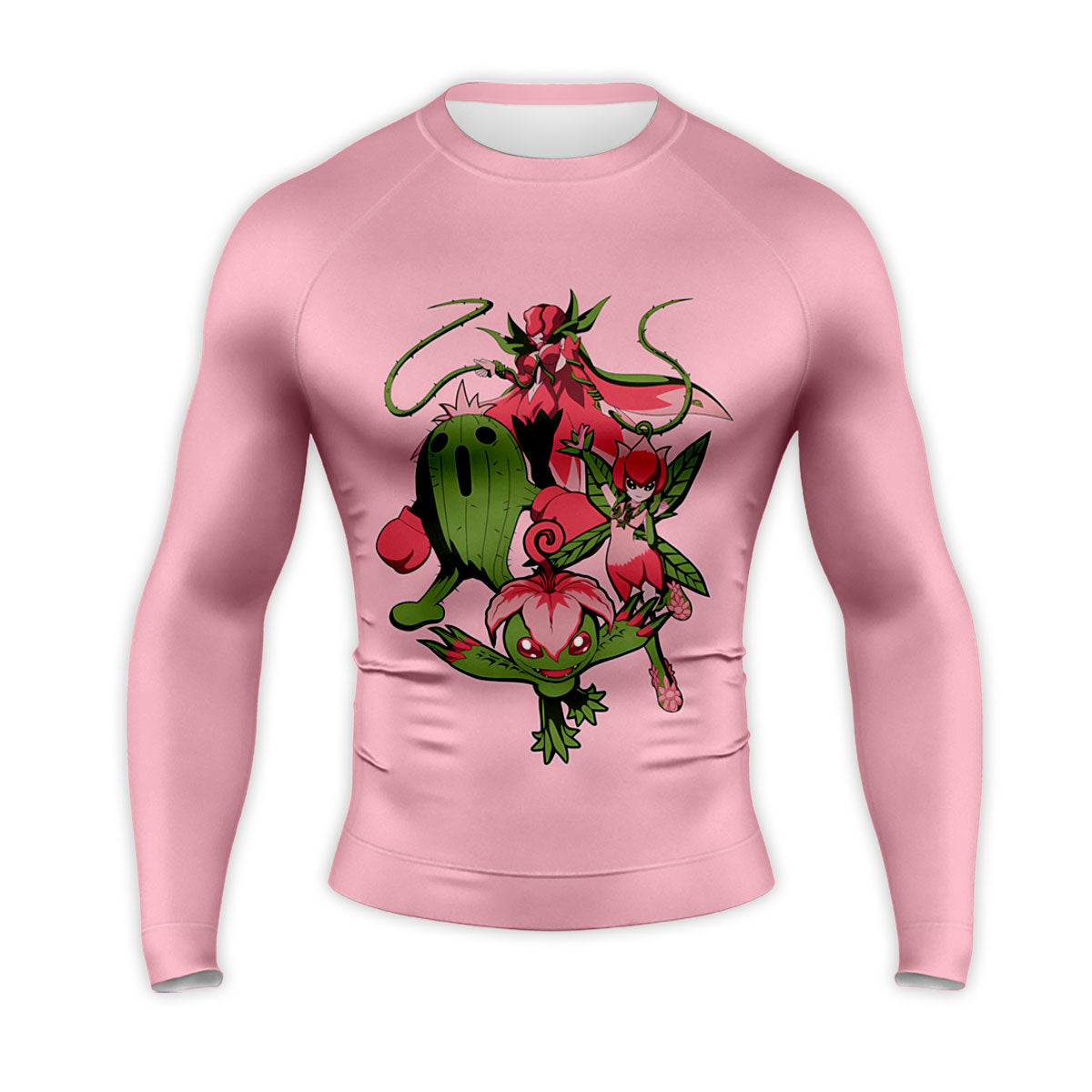 Digimon Adventure Palmon Evolution Squad Pink Background Anime Apparel