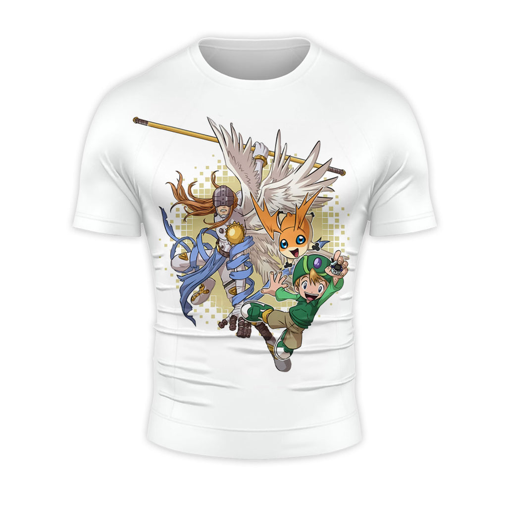 Digimon Adventure Patamon Angemon Attacking In Yellow Green White Anime Apparel