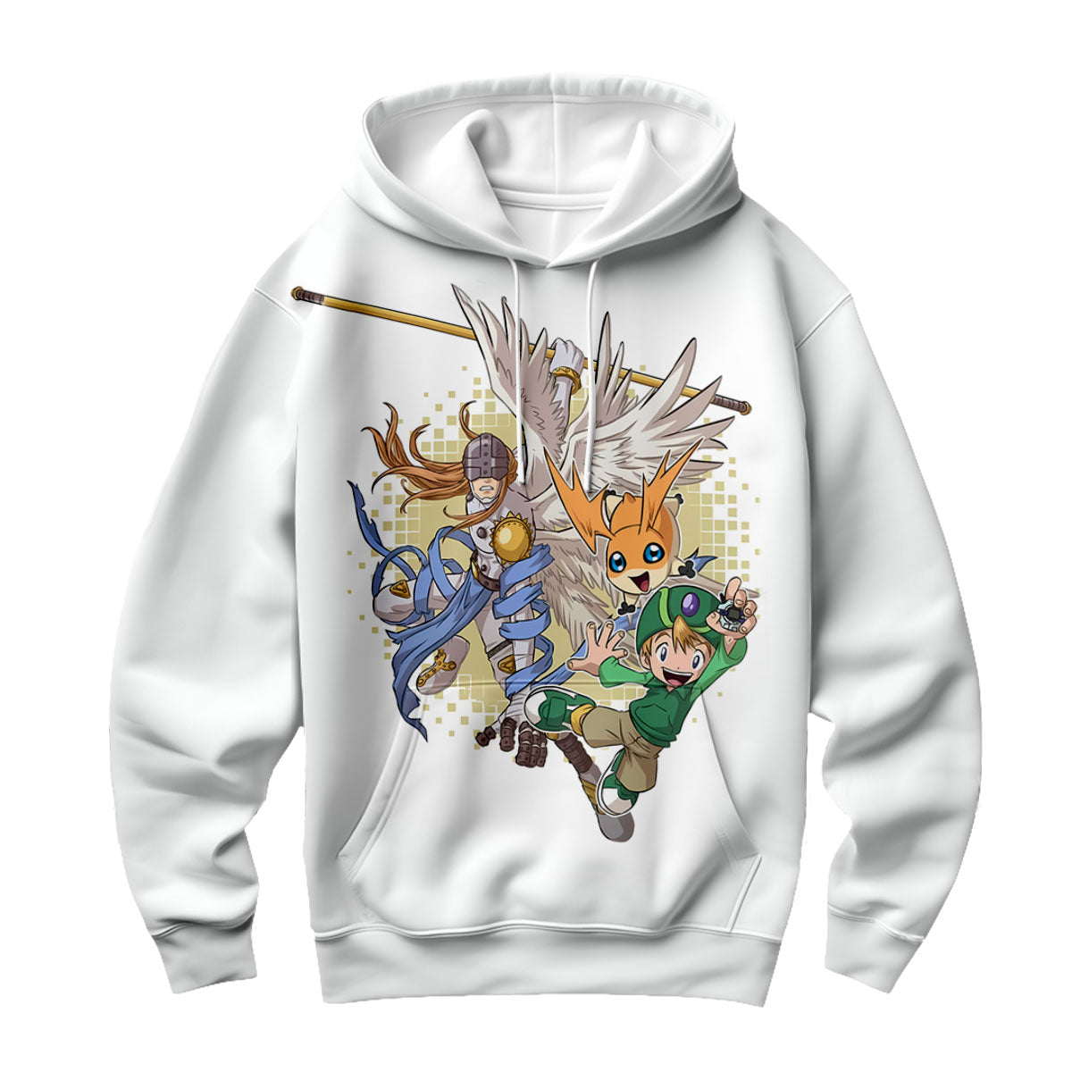Digimon Adventure Patamon Angemon Attacking In Yellow Green White Anime Apparel