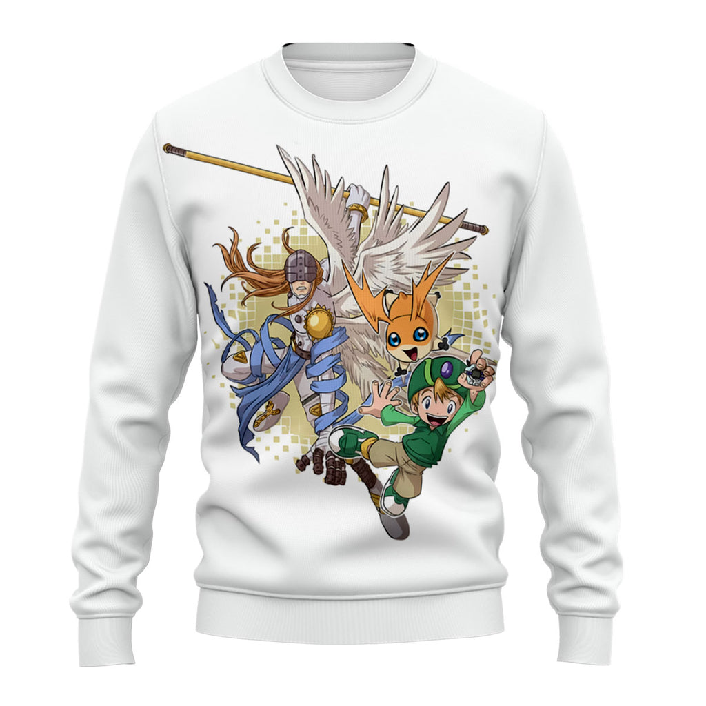 Digimon Adventure Patamon Angemon Attacking In Yellow Green White Anime Apparel