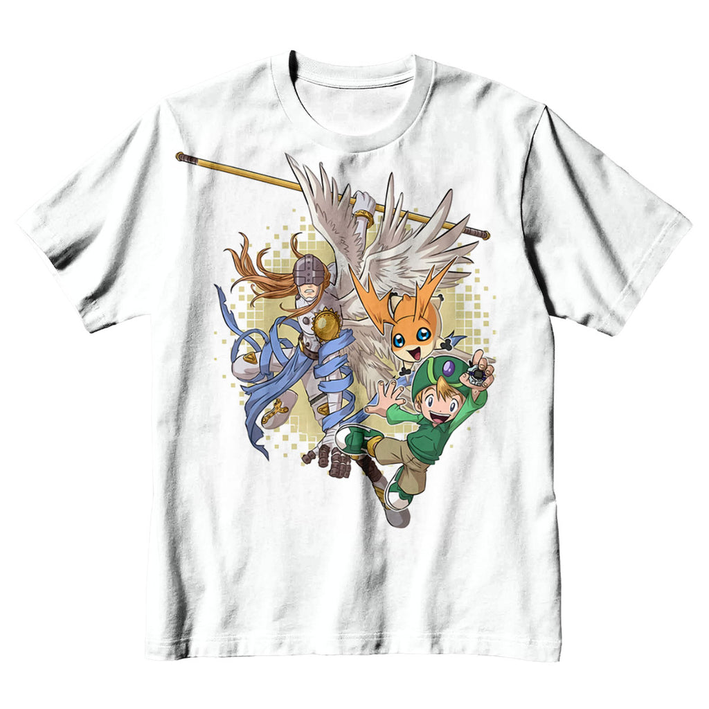 Digimon Adventure Patamon Angemon Attacking In Yellow Green White Anime Apparel