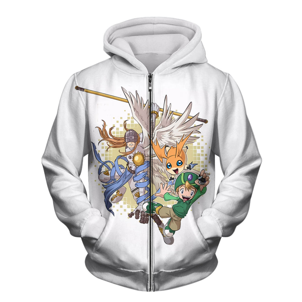 Digimon Adventure Patamon Angemon Attacking In Yellow Green White Anime Apparel
