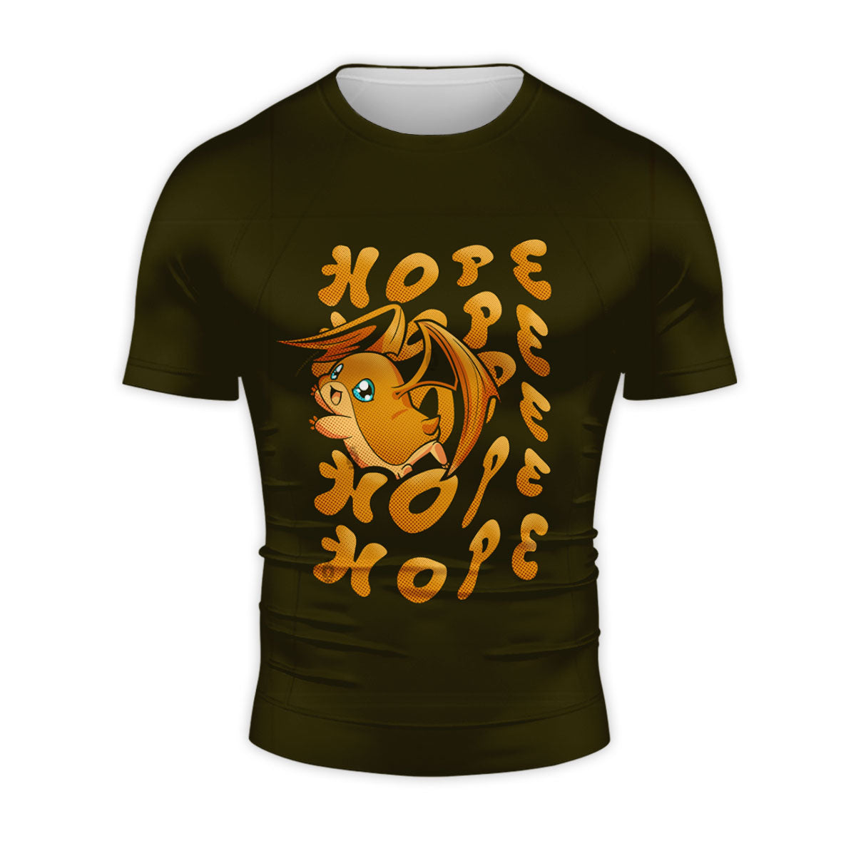Digimon Adventure Patamon Holding Hope Text Glowing Wings Anime Apparel