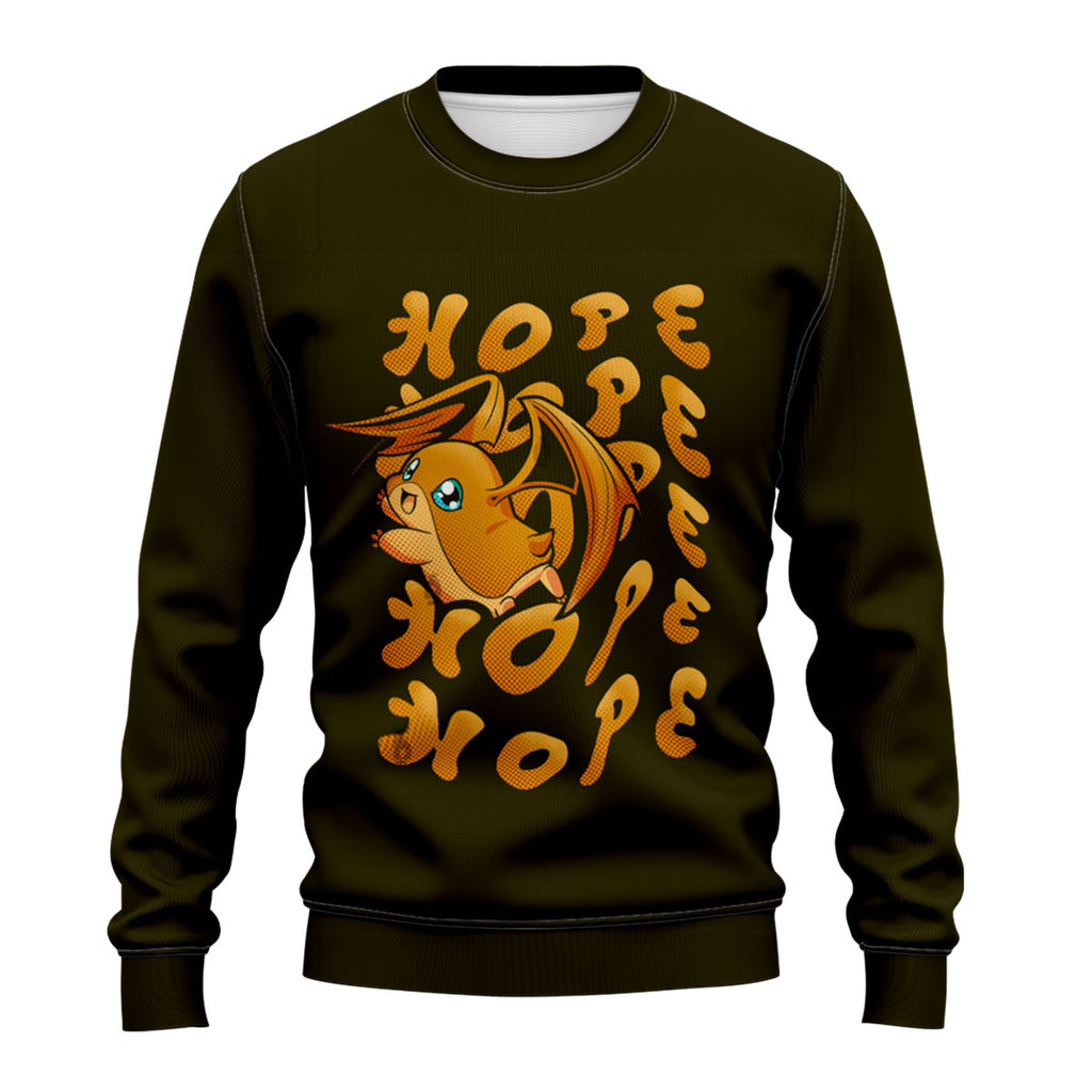Digimon Adventure Patamon Holding Hope Text Glowing Wings Anime Apparel