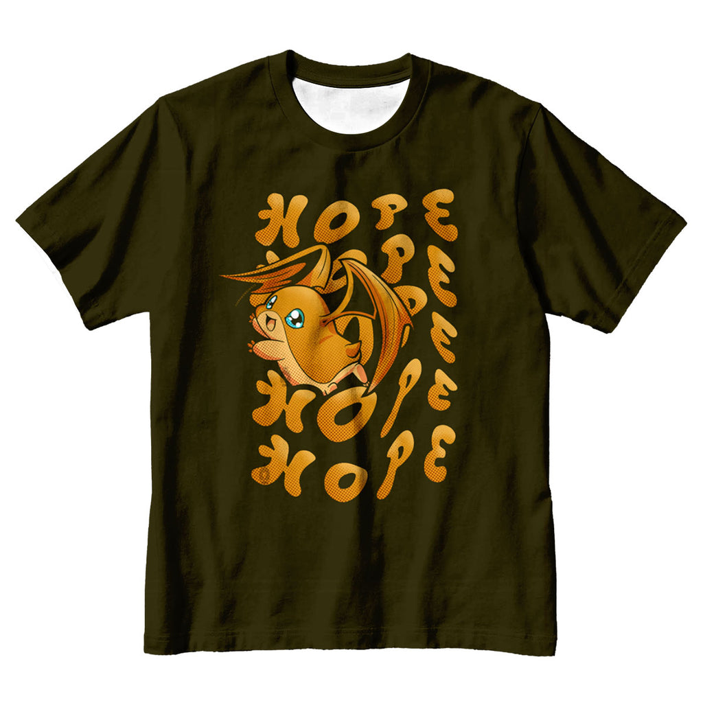 Digimon Adventure Patamon Holding Hope Text Glowing Wings Anime Apparel