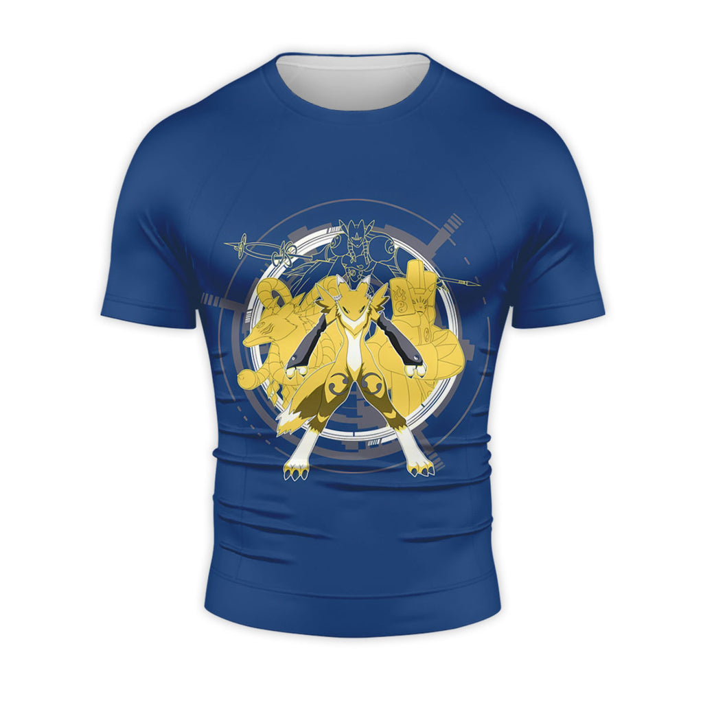 Digimon Adventure Renamon Evolving Inside Blue Circle Anime Apparel