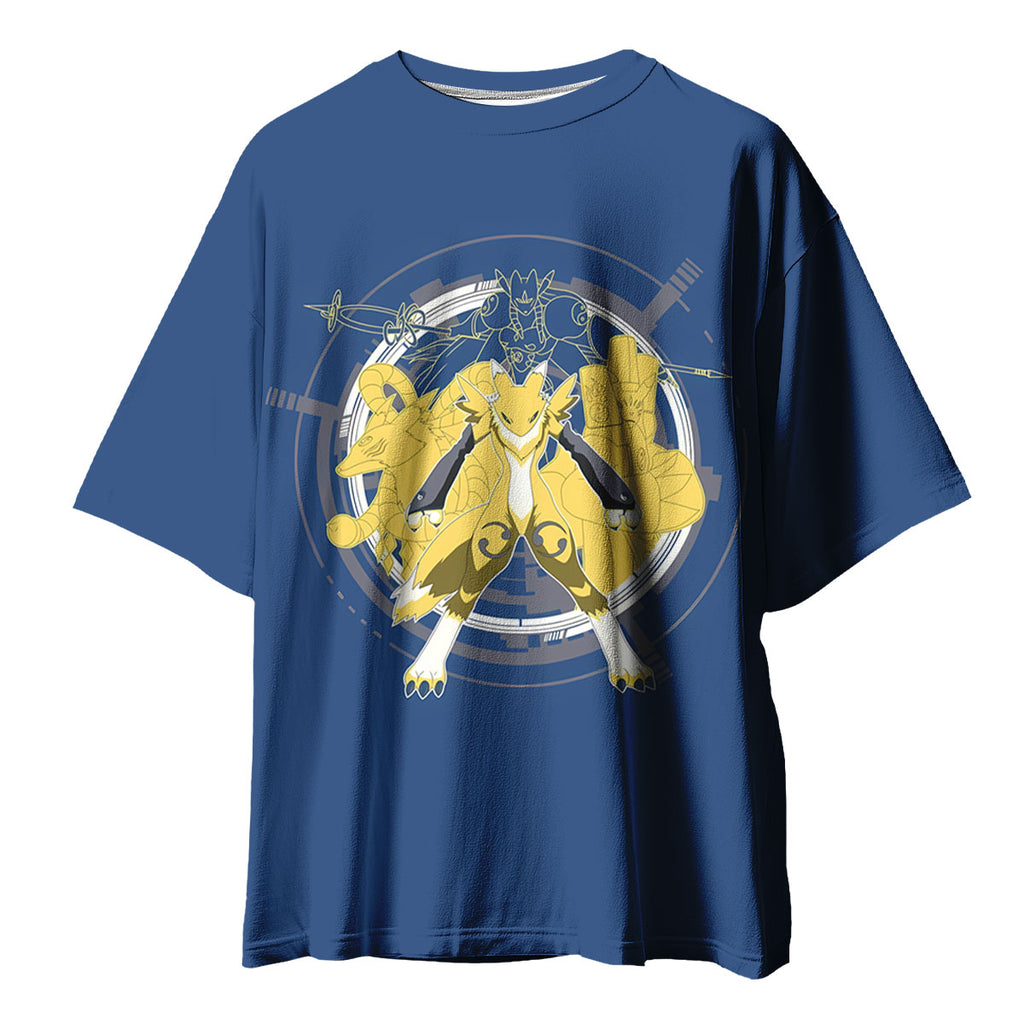 Digimon Adventure Renamon Evolving Inside Blue Circle Anime Apparel