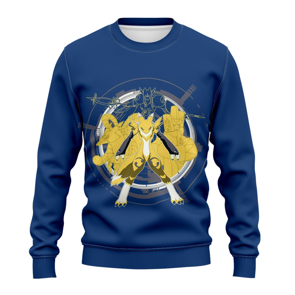 Digimon Adventure Renamon Evolving Inside Blue Circle Anime Apparel