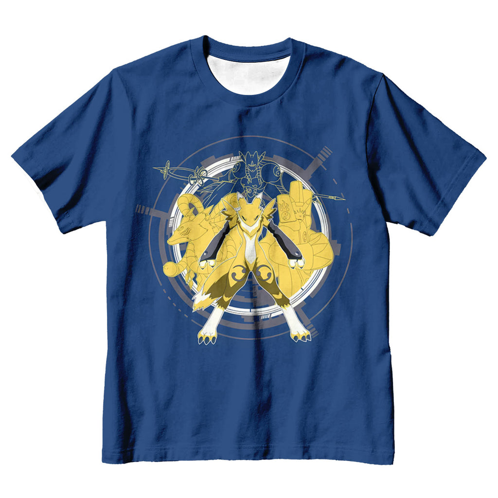 Digimon Adventure Renamon Evolving Inside Blue Circle Anime Apparel