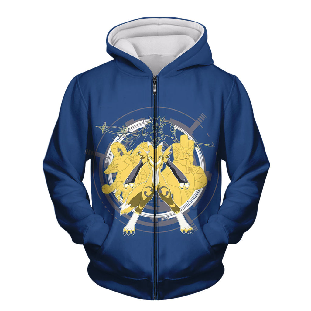 Digimon Adventure Renamon Evolving Inside Blue Circle Anime Apparel