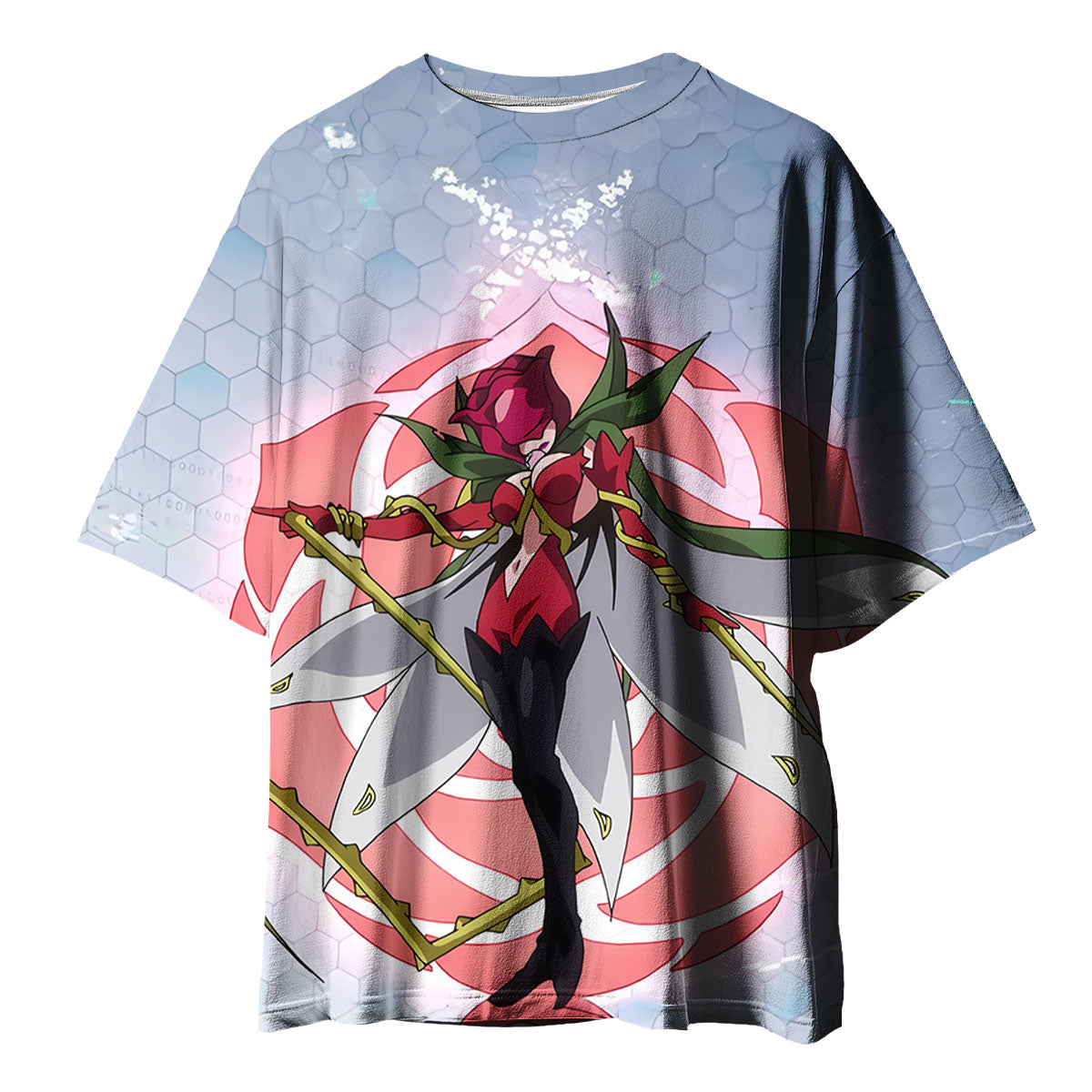 Digimon Adventure Rosemon Holding Pink Staff Design Anime Apparel