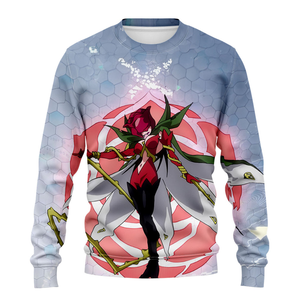 Digimon Adventure Rosemon Holding Pink Staff Design Anime Apparel