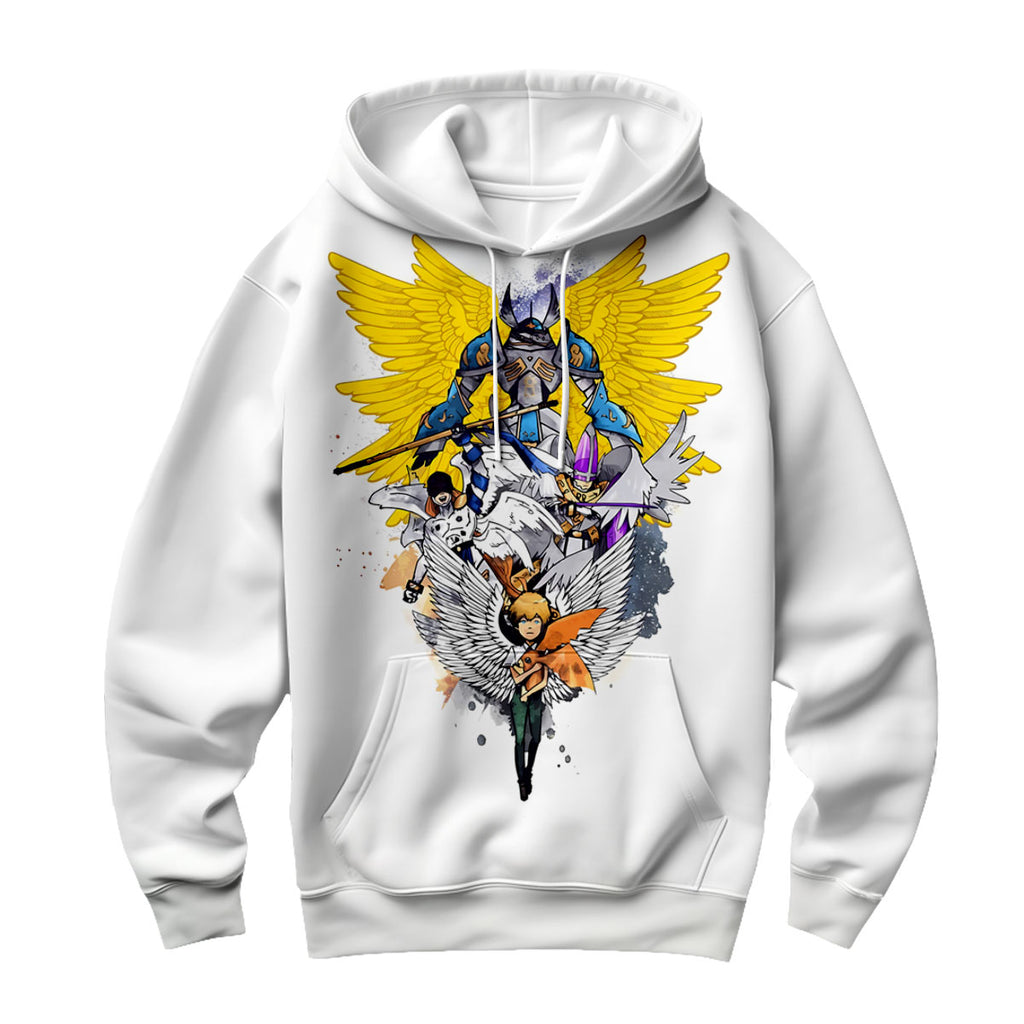 Digimon Adventure Seraphimon Evolving With Light And Wings Anime Apparel
