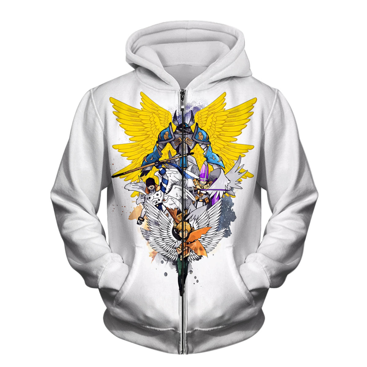 Digimon Adventure Seraphimon Evolving With Light And Wings Anime Apparel