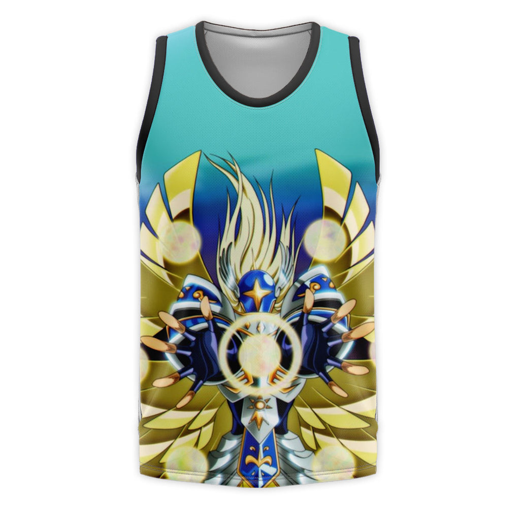 Digimon Adventure Seraphimon Glowing With Blue Gold Radiance Anime Apparel