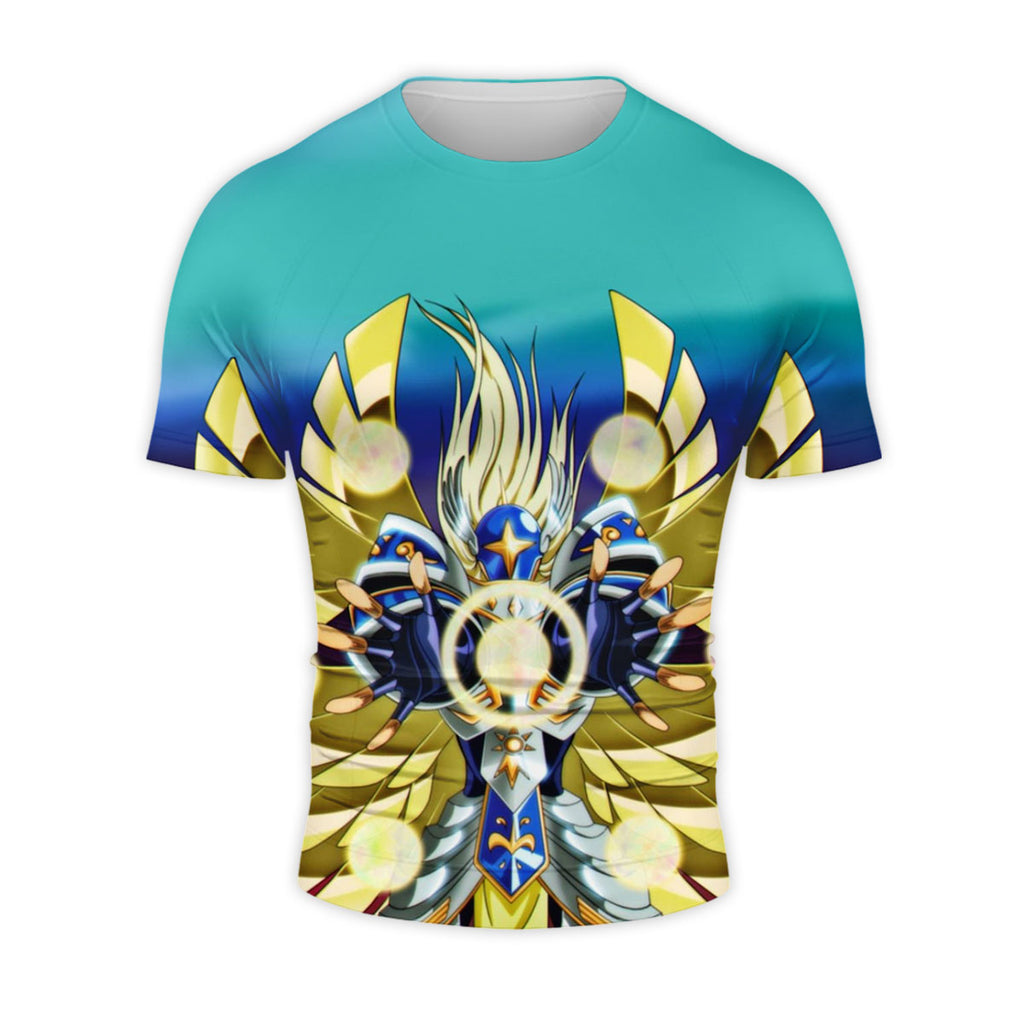Digimon Adventure Seraphimon Glowing With Blue Gold Radiance Anime Apparel