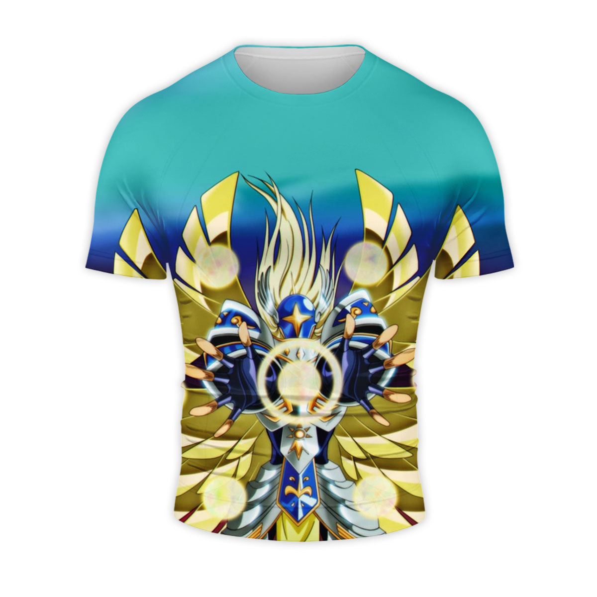 Digimon Adventure Seraphimon Glowing With Blue Gold Radiance Anime Apparel