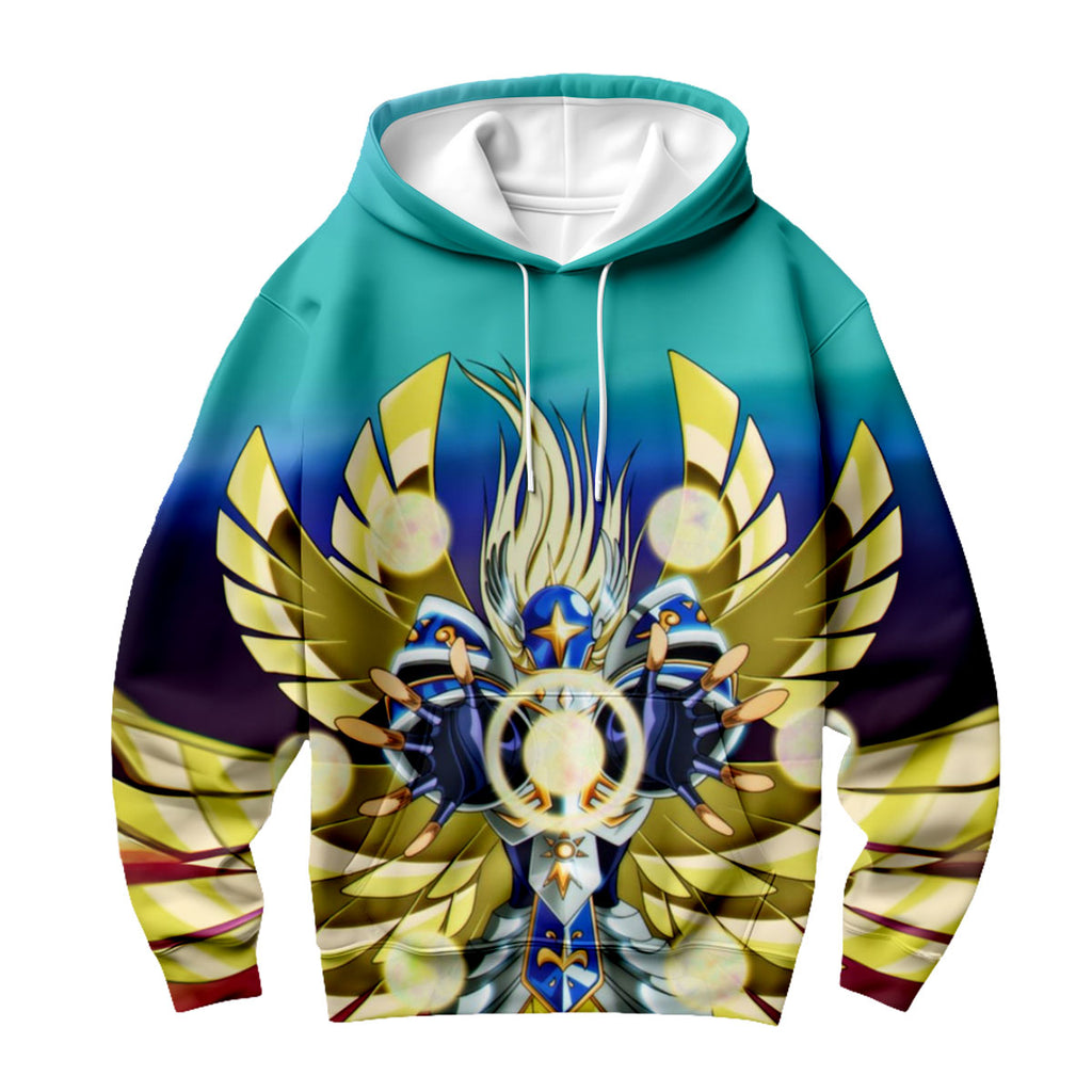 Digimon Adventure Seraphimon Glowing With Blue Gold Radiance Anime Apparel