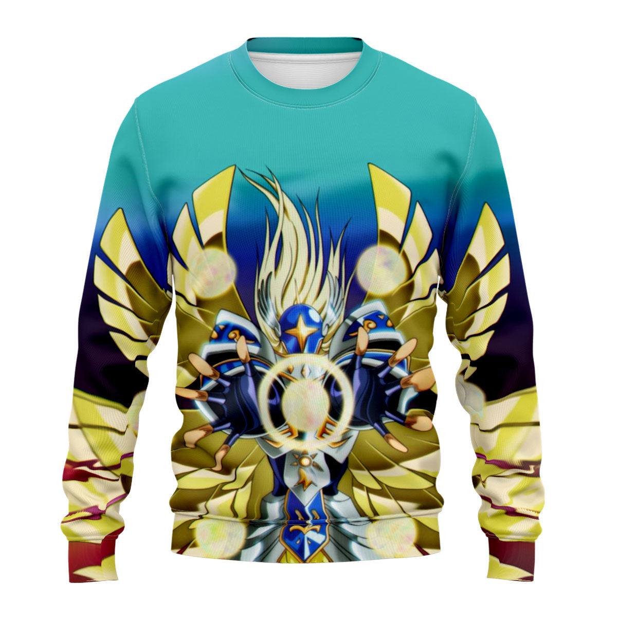 Digimon Adventure Seraphimon Glowing With Blue Gold Radiance Anime Apparel