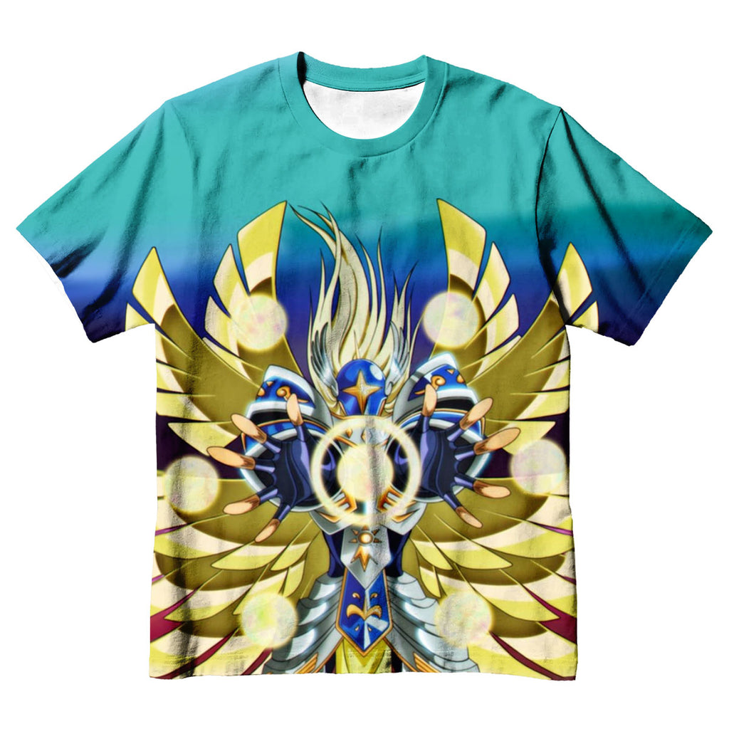 Digimon Adventure Seraphimon Glowing With Blue Gold Radiance Anime Apparel