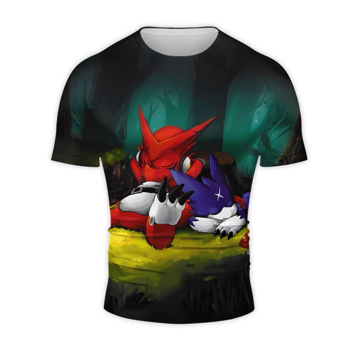 Digimon Adventure Shoutmon Veemon Sleeping Together Anime Apparel