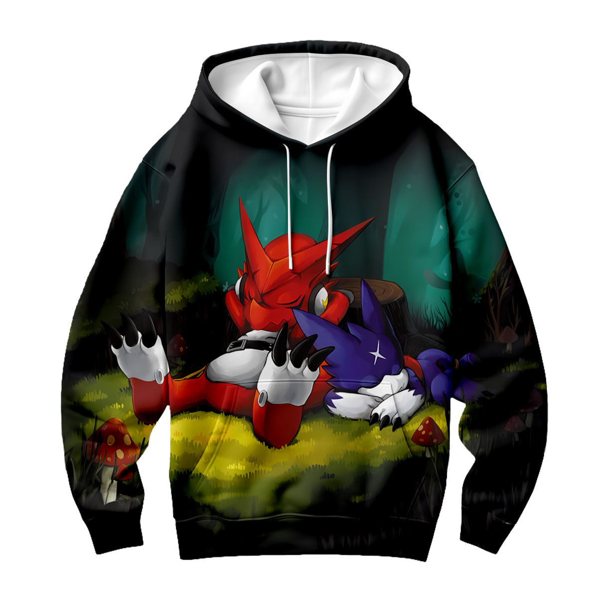 Digimon Adventure Shoutmon Veemon Sleeping Together Anime Apparel