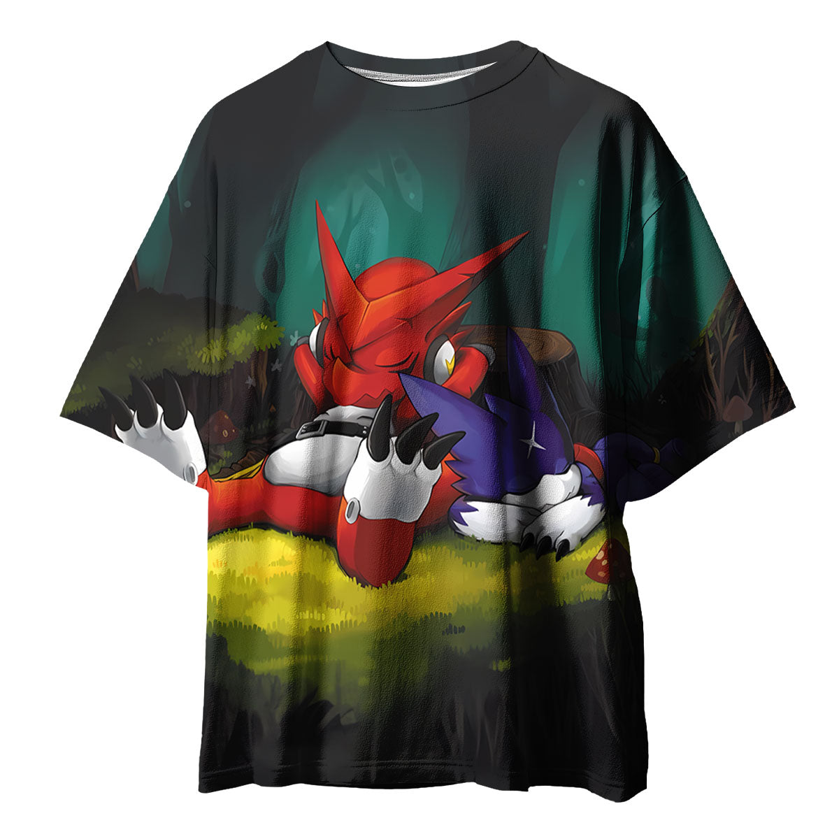 Digimon Adventure Shoutmon Veemon Sleeping Together Anime Apparel