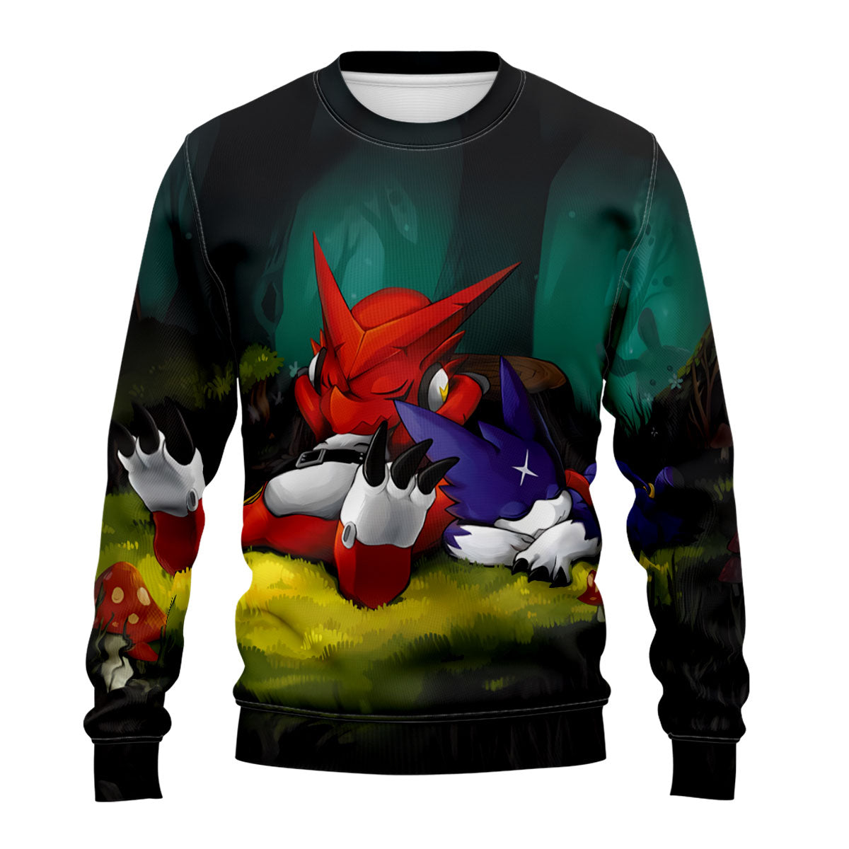 Digimon Adventure Shoutmon Veemon Sleeping Together Anime Apparel